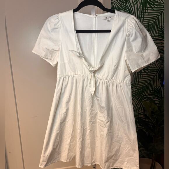 Madewell White Tie Front Poplin Mini Dress size 2 - Picture 9 of 16